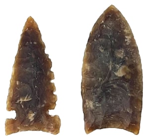 2 Points. 2” & 2 1/2”Knife River Flint. North and South Dakota.