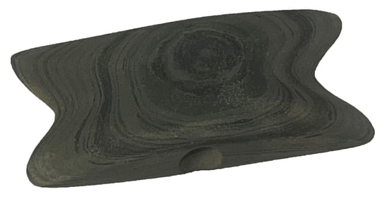 3 3/4" Reel Bannerstone. Slate. Ohio. Ex Jan Sorgenfri and Gordan Noakes.