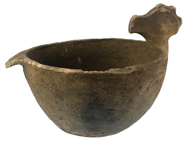 9" W. Duck Effigy Bowl. Shell Temper. Missouri. Ex Guy Ragusa.