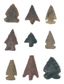 9 Bird Points (9/16" to 1"). Variety of Styles and Material. Ex Noel Swanson.