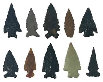 10 Highly Developed Columbia River Points. Ex Shane Hicks.