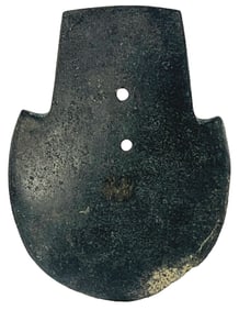 6 1/8" Hardstone Spatulate. Arkansas. Rare Double Hole Type.