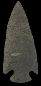 4 1/8" Hopewell. Black Color Chert. Kentucky. Ex Terry Allen. Rogers COA.