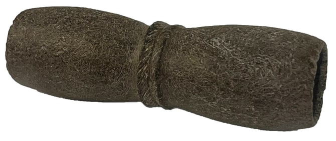 5 3/4" Brown Steatite Cloud Blower Tube Pipe with Double Rings.