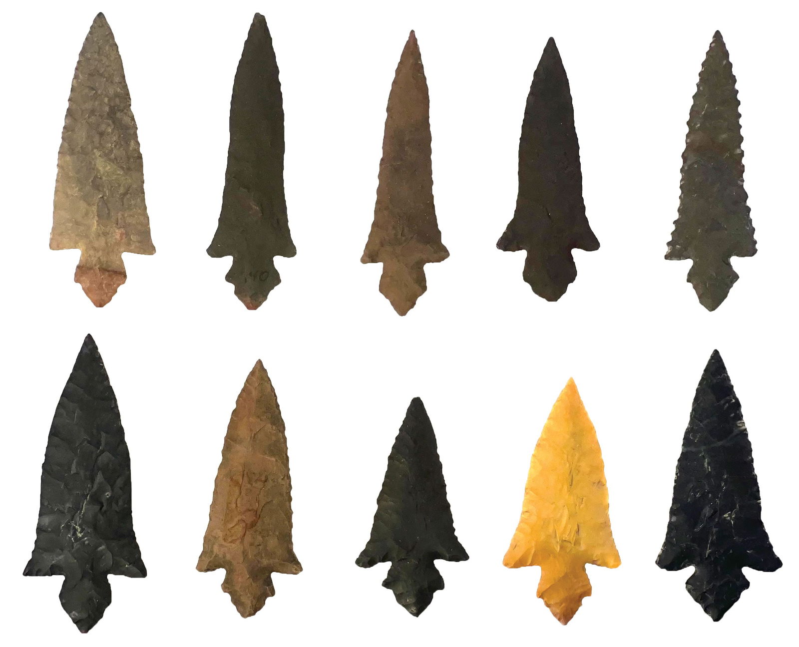 10 Hayes Points (1 7/8" to 2 5/8"). Ex Wally Zollman. (1 of 2)