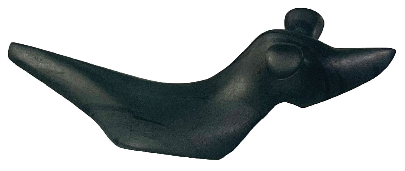 4 3/8" Popeyed Birdstone (Selling As Is). Banded slate. Ex Noel Swanson. (1 of 6)