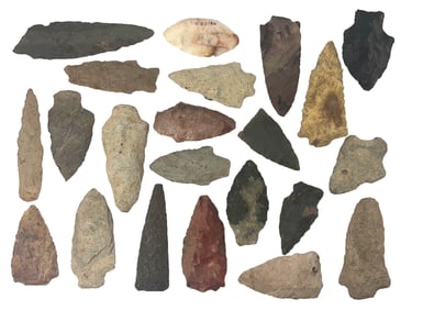 22 Points and Blades (1 1/4" to 3").  Variety of materials. Ex Noel Swanson.