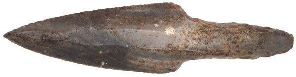 9 1/2" Mayan Uniface Stemmed Spear. Maffenbeier: 103. 9 1/2” Mayan Uniface Spear. Guatemala. Maffenbreier Col.
