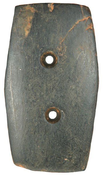 Two Alabama Gorgets. Ex-Stroud, Farmer: 116. 2 Fine Gorgets. Jackson Co, AL. 2 1/4” & 3”. Green slate. Ex-Stroud, Farmer