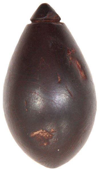 Hematite Grooved Plummet. IL. Ex-Stroud, Ladasso: 122. 2 1/2” Hematite Grooved Plummet. St. Clair Co, IL. Stroud