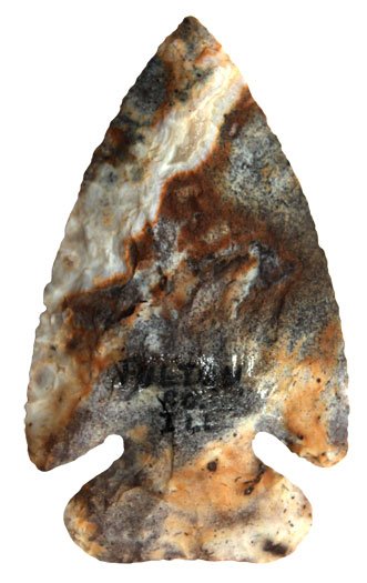 Colorful Avon Chert Thebes. IL. Davis G8 COA: 227. 3” Thebes. Fulton Co, IL. Avon Chert. Ex-Bill Sidell. Davis G8 COA