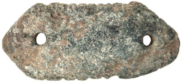 Two Engraved Steatite Gorgets. AL. Ex-Stroud: 228. Two Engraved Steatite Ornaments. Fish Effigy Pendant & Gorget (2 3/4” & 3”). Marshall and Jackson Counties, AL. Ex-Stroud