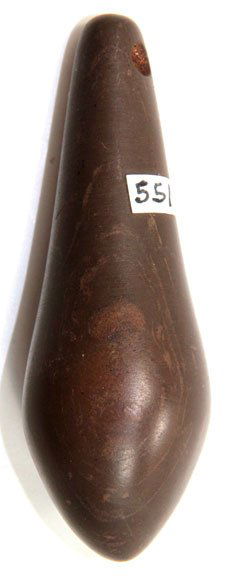 Godar Plummet. Pike Co, IL. Hematite. Ex-Stroud: 289. 3" Godar Plummet. Pike Co, IL. Hematite. Ex-Stroud