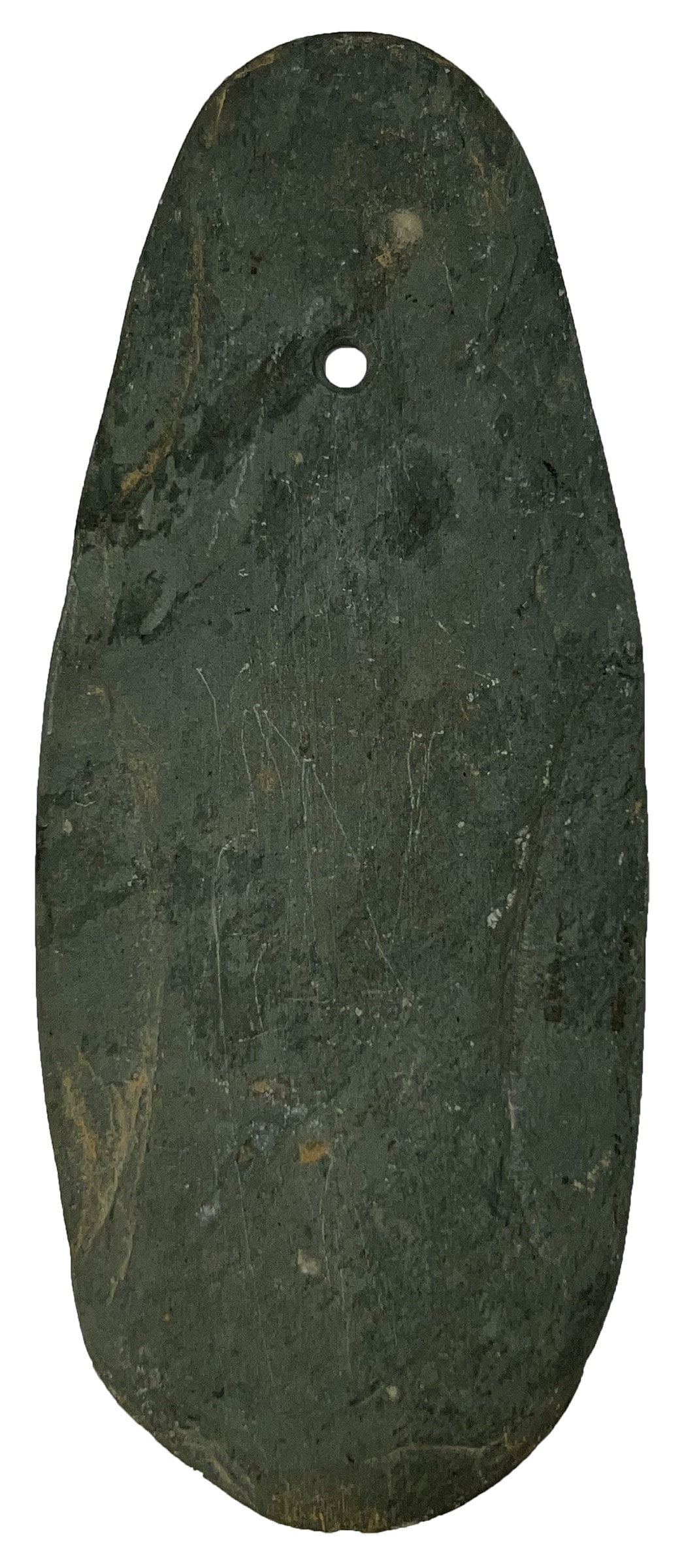 7" Green Slate Tennessee Pendant. Ex Hill, Wehrle, Mitch Lewis.: 7" Green Slate Tennessee Pendant with Otter in relief. Ex Hill, Wehrle and Mitch Lewis.