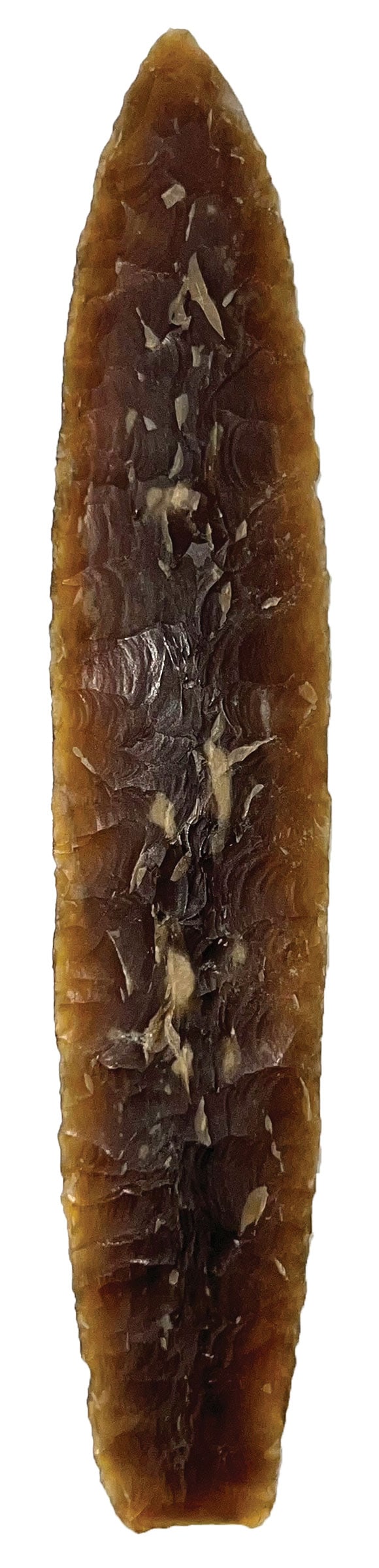 6 1/2" Blade. Root Beer Chert. North Dakota. Ex Willis. (1 of 3)