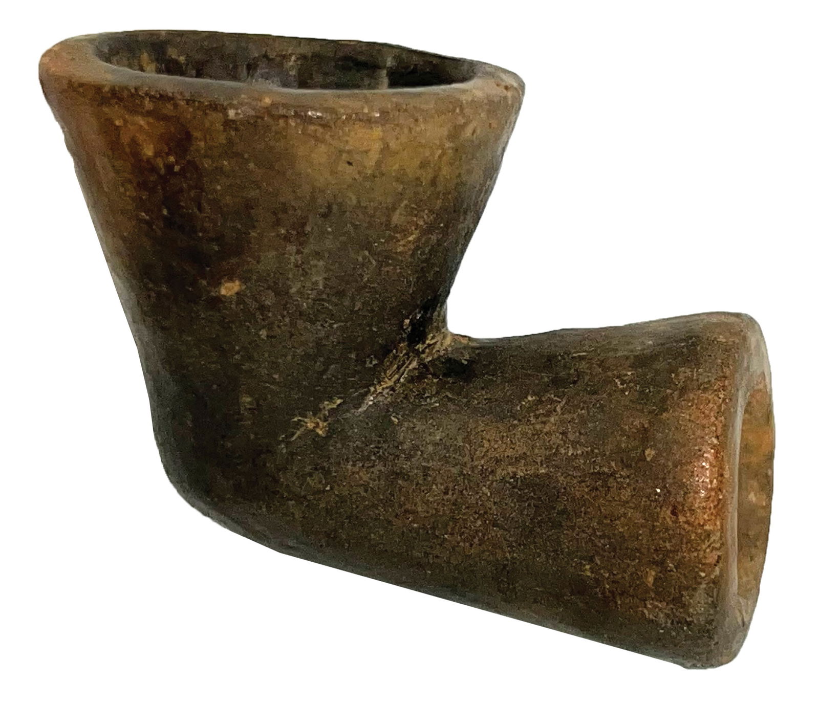 Caddo Elbow Pipe. Pottery. Arkansas. Ex Pipes. J Davis COA. (1 of 4)