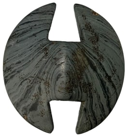 4" Rare Notched Ovate Bannerstone. Ex Roland Bunch. Motley COA.