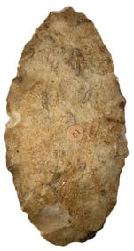 7 3/4" Hixton Quartz Paleo Clovis Platter. Wisconsin. Motley COA.