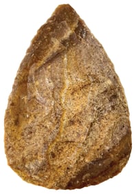 3 1/2" Leaf Blade. Red/Brownish Material. Ex Steve Ford.