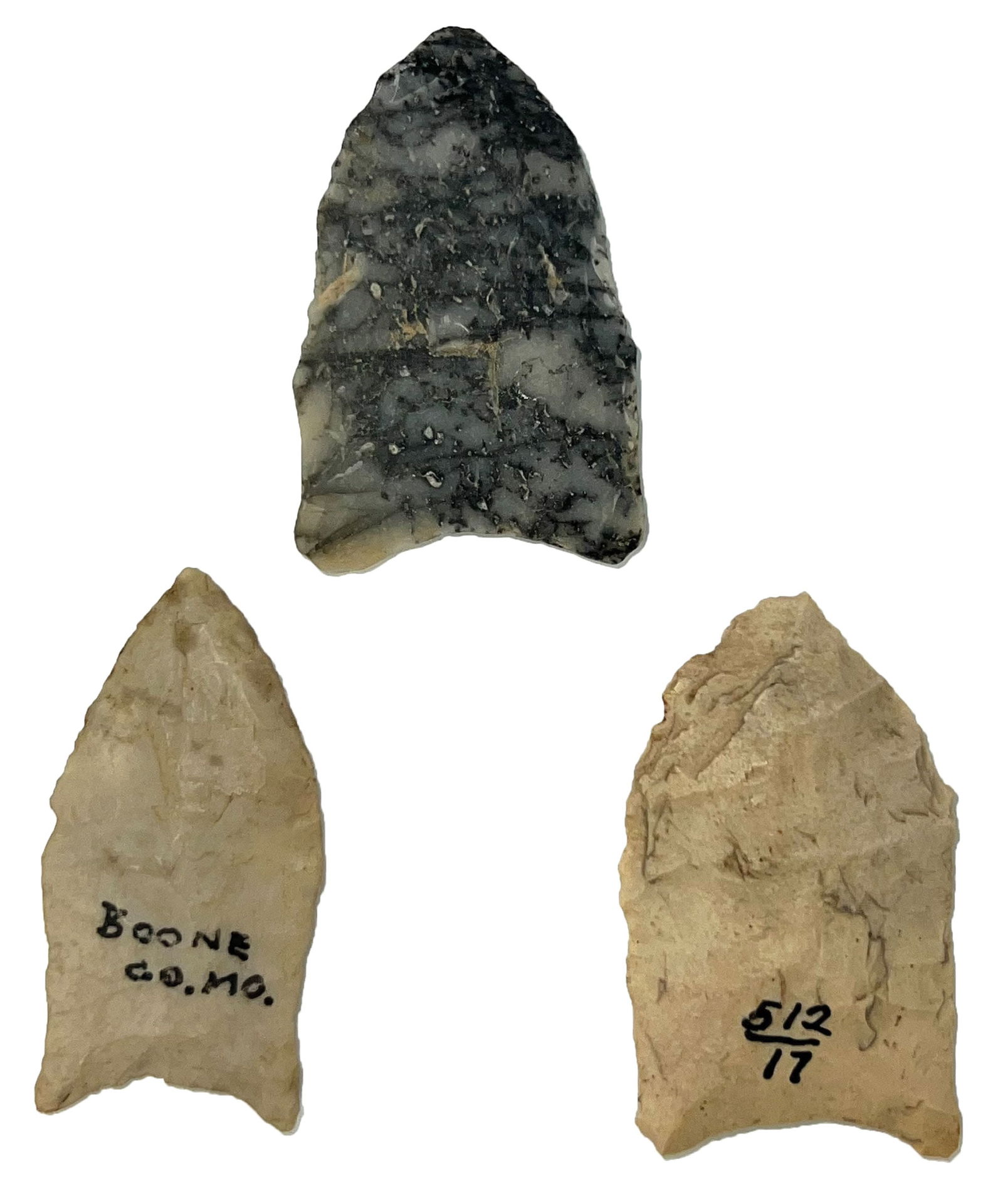 3 Paleo Points. Ex Earl Townsend and Len Murphy. Putty COO. (1 of 3)