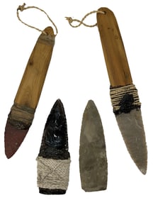 4 Pueblo Knives. 4 3/4" to 7 1/2". Four corners area. Ex Steve Switzer.