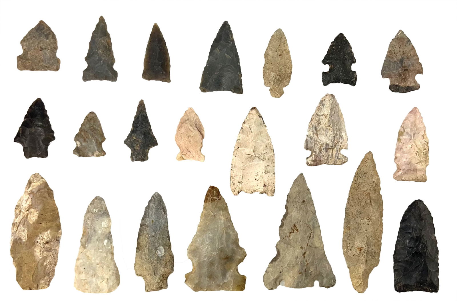 21 Points. 1 1/16" to 3 1/2". One point has Davis COA. Ex McQuaide. (1 of 4)