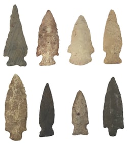 Frame of 8 Points. Various types and materials. Ex Jerry Hodson.