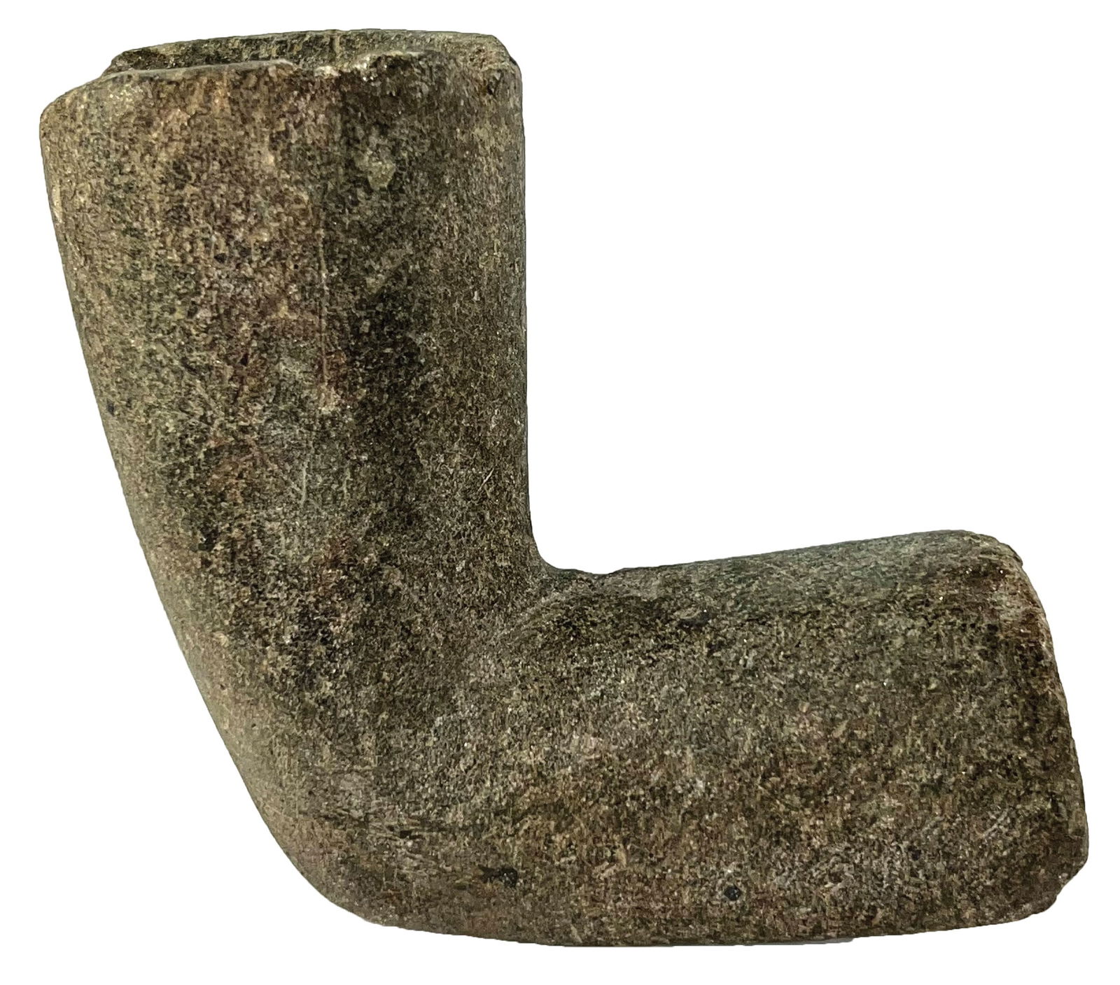 5 1/4" x 4 3/4" Elbow Pipe. Steatite. Kentucky. Dickey COA. (1 of 5)