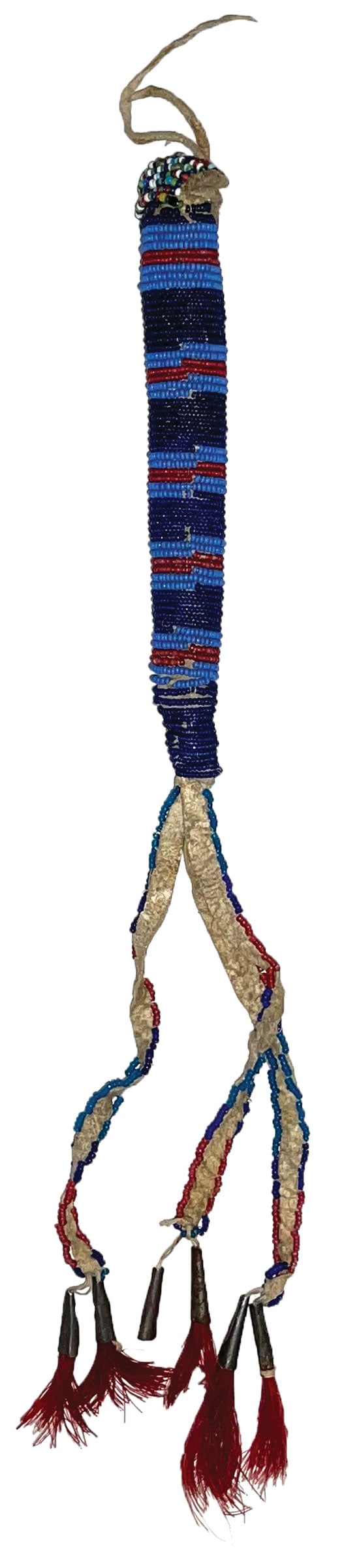 12" Beaded and Tinkler Dance Wand. Ex Steve Switzer.: 12" Beaded and Tinkler Dance Wand. Ex Steve Switzer.