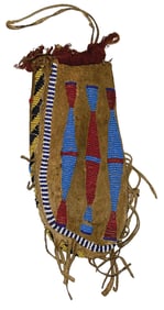 7 3/8" Knife Sheath, Heavy with Bead Work.  Ex Steve Switzer.