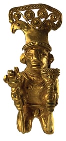 3 3/8” Tairona Gold Figure. Very fine condition.&nbsp;Ex Pat Gaines