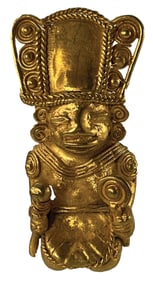 2 7/8” Tairona Gold Figure. Very fine condition. Ex Pat Gaines.