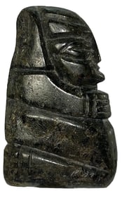 3” Pre-Columbian Jadeite Figure. Ex Larry Swann.