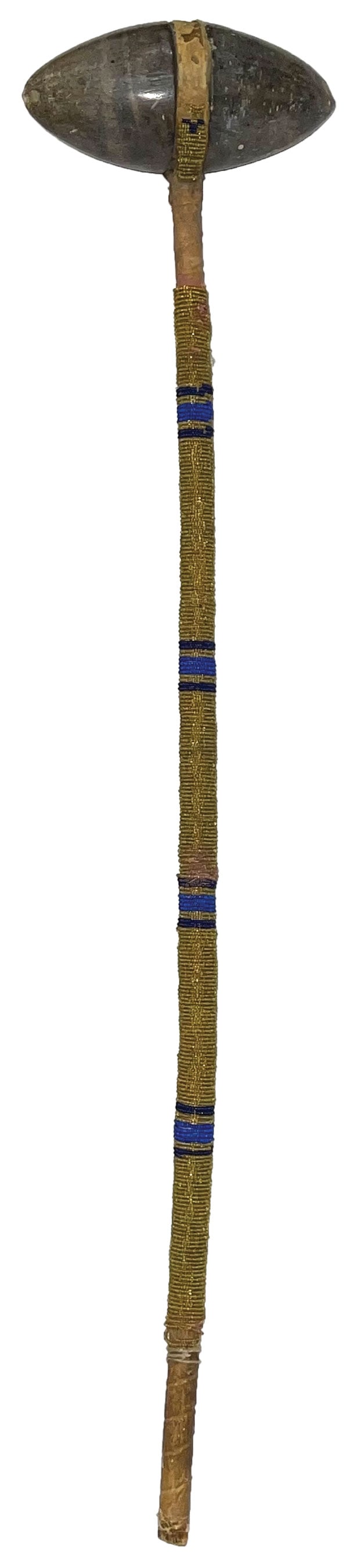 25" Plains style Bi-Pointed Stone War Club with beaded handle. Ex Steve Switzer. (1 of 2)