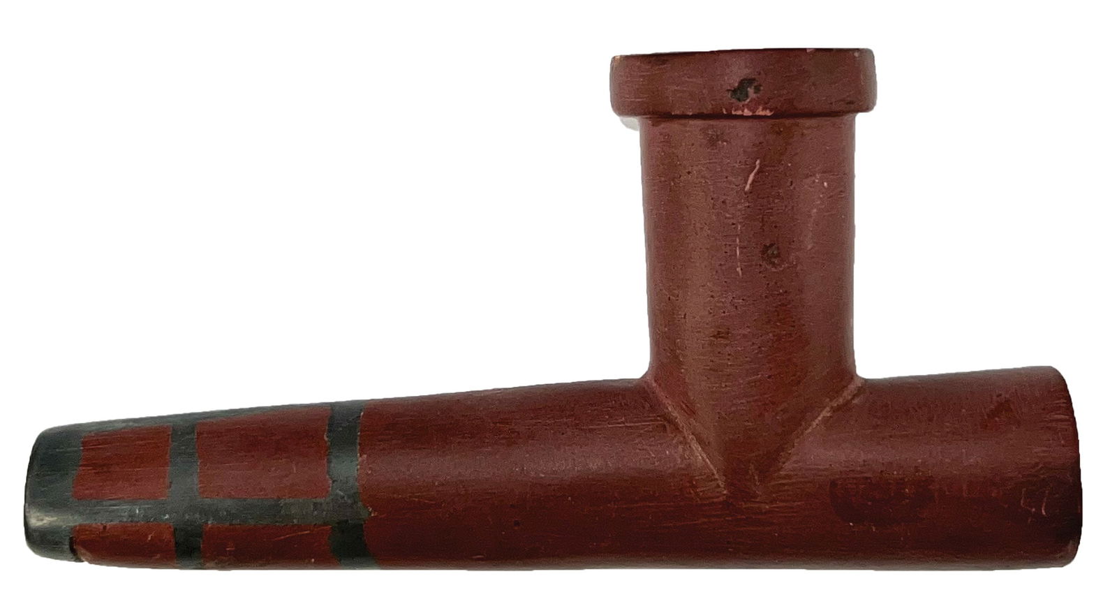 5 1/8" 1900s Western Plains Catlinite Pipe with inlay. (1 of 4)