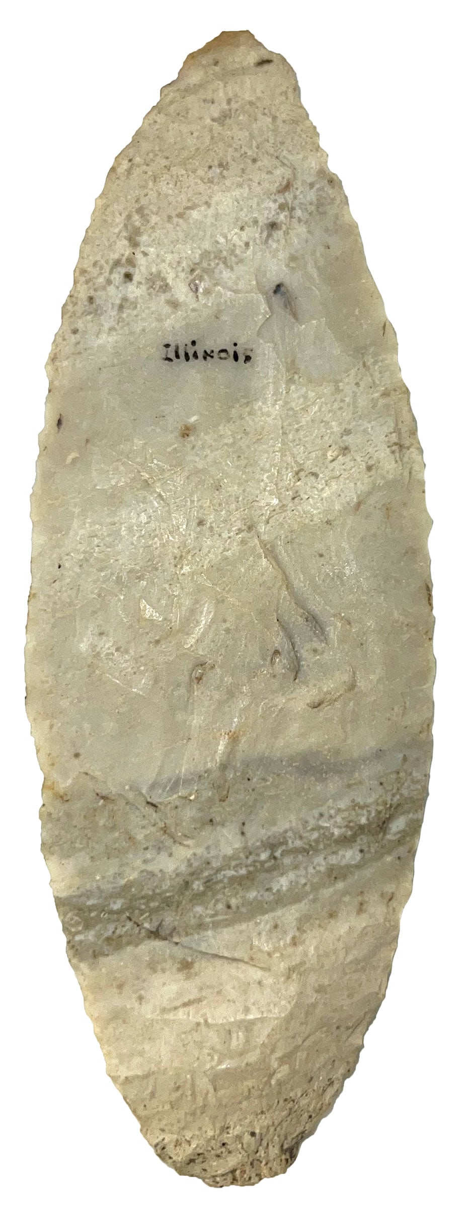 5 3/8" Ovoid Knife. Burlington Chert. Illinois. Ex Earl Townsend, Jr. (1 of 3)