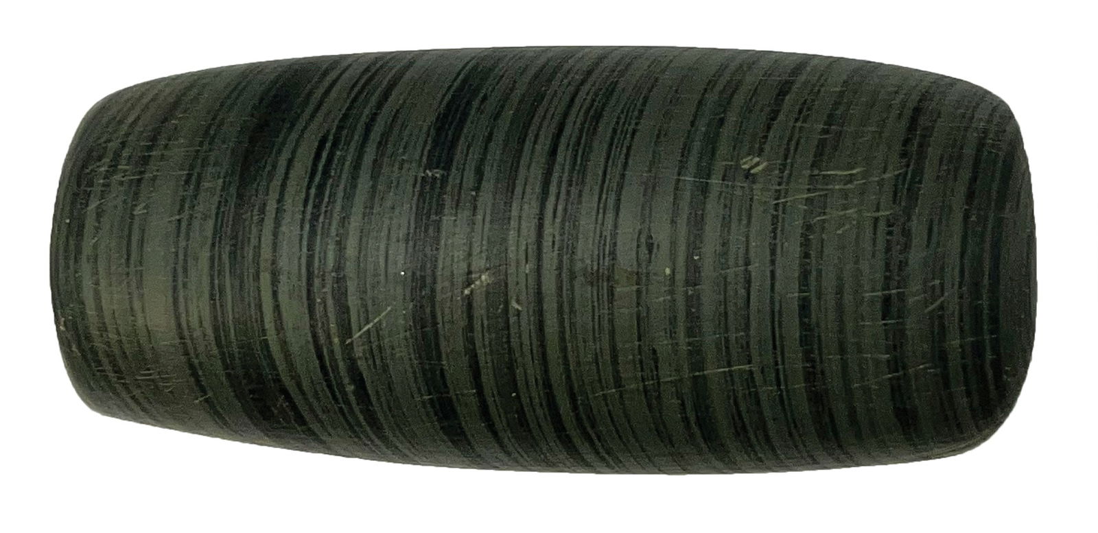 4 1/8” Tube Bannerstone. Banded Slate. PA. Ex Richard Tebbs. (1 of 5)