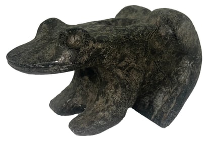 5 5/8” Frog Effigy Pipe. Chancey. Peru. Ex George Williams.