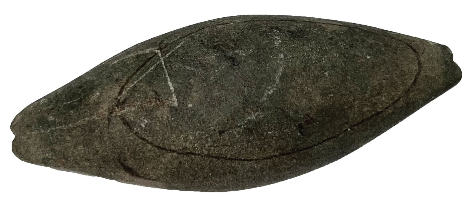 4" Charmstone. Green Hardstone. California. Jackson COA. (1 of 3)