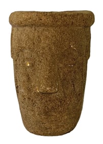 2 1/2” Sandstone Face Pipe. Highly Engraved. Ohio. Ex Zollman.