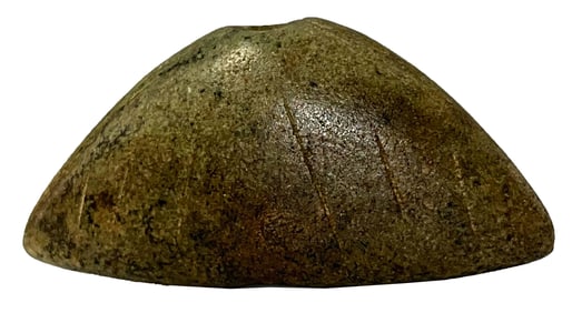 3 1/4" Bannerstone. Greenstone. PA. Ex Richard Tebbs.