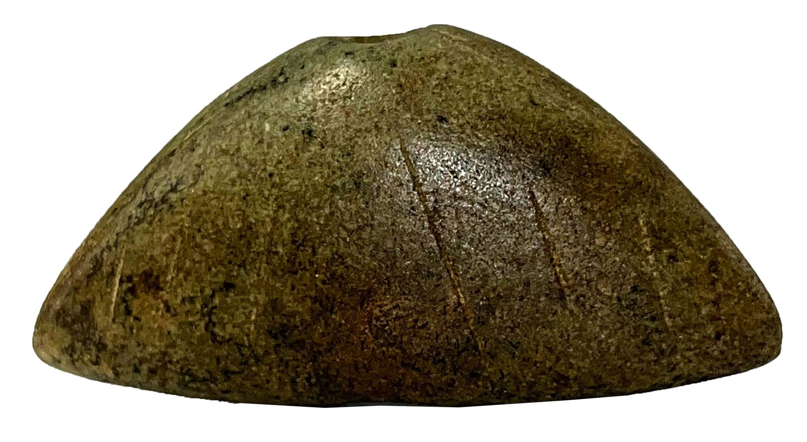 3 1/4" Bannerstone. Greenstone. PA. Ex Richard Tebbs. (1 of 6)