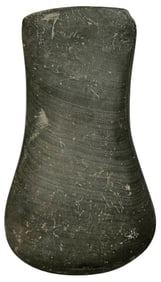 5” Undrilled Keyhole Pendant. Banded Slate. Ohio. Ex Len Murphy.