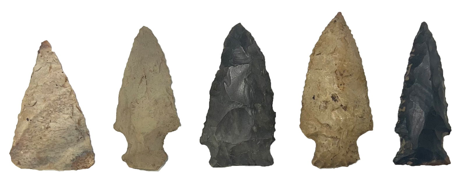 Frame of 5 Points. Various types and materials. Ex Jerry Hodson. (1 of 2)