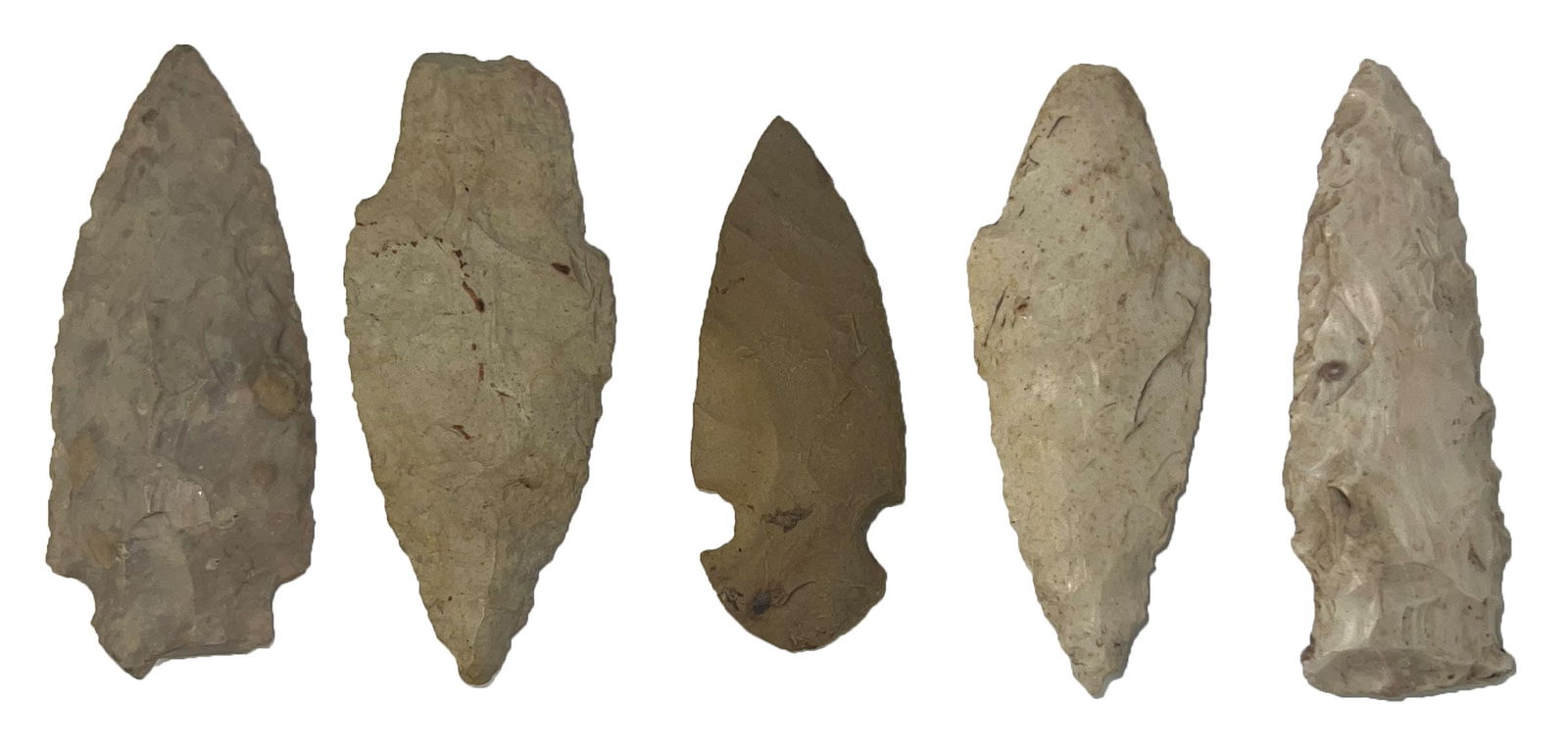 Frame of 5 Points. Various types and materials. Ex Jerry Hodson. (1 of 2)