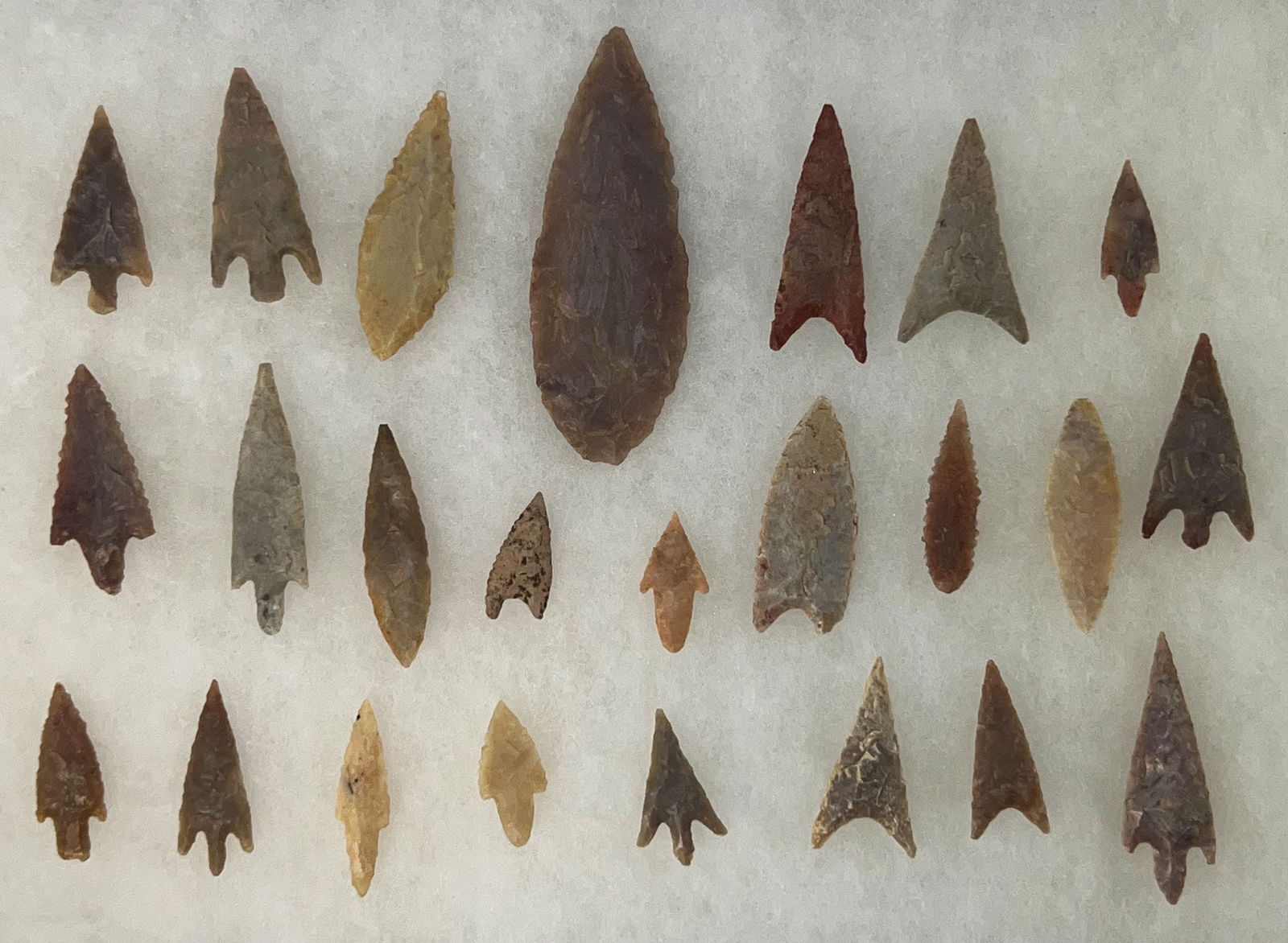 Frame of Various Material and Points. Largest is 2 2/3”. Ex Jeff Hunt.  (1 of 2)