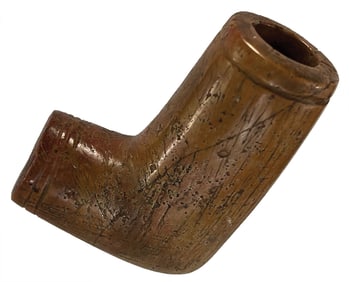 3" Bowl with a 2 1/4" Stem Elbow Pipe. Pipestone. Ex Lloyd Cash.
