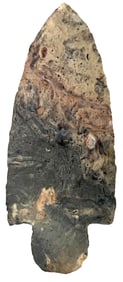 4 1/2" Adena. Heat Treated Chert. Pink and Gray.  Ex Wally Zollman.