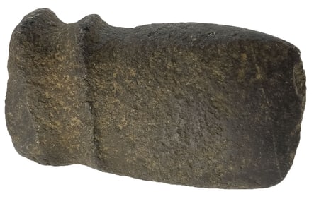 3 1/2" Miniature Double Grooved Axe. Black Hardstone. New Castle, Nebraska.