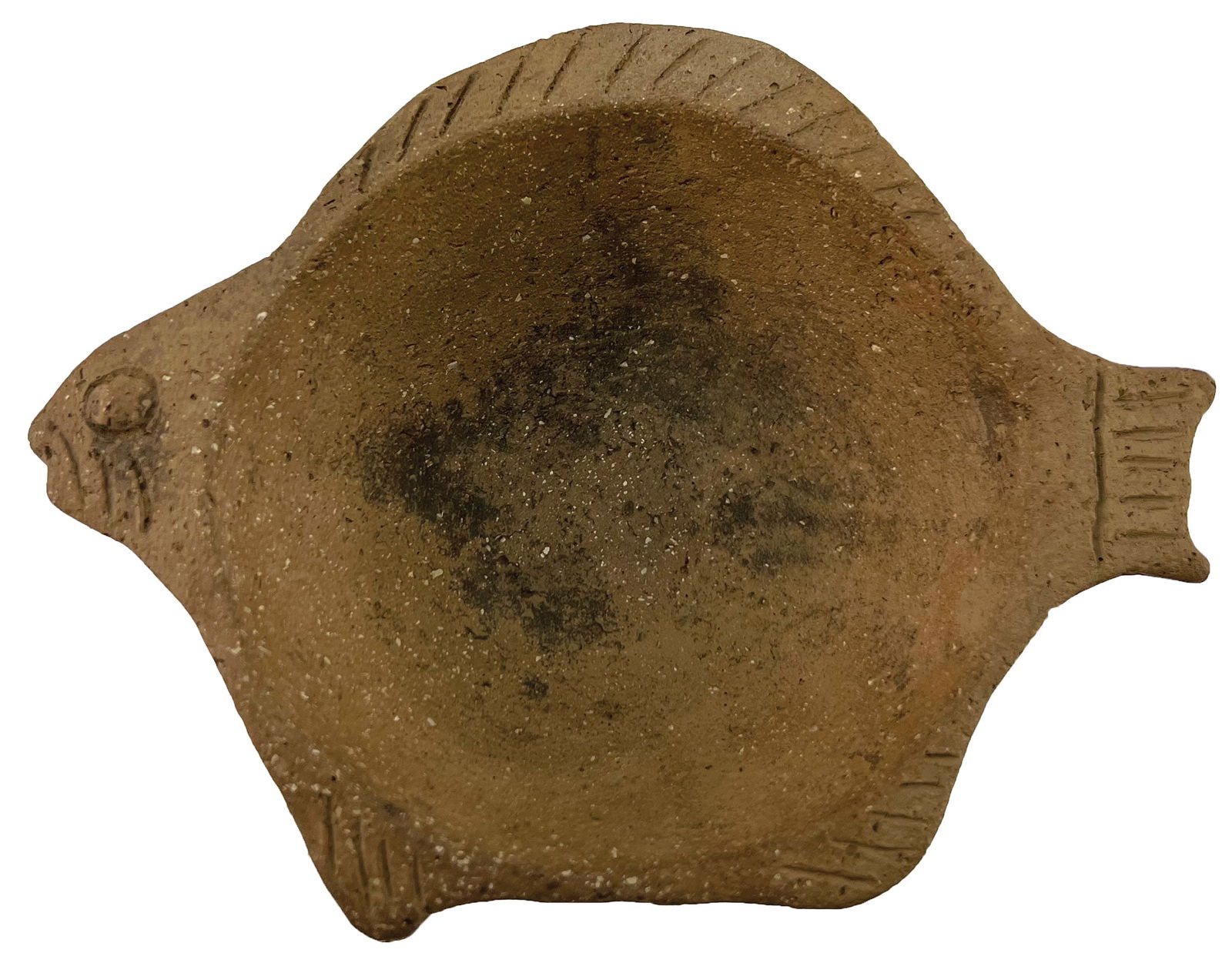 5 3/4" W. Miniature Fish Effigy Bowl. Arkansas. Minor Restoration. Ex Daniel Wolf. (1 of 5)